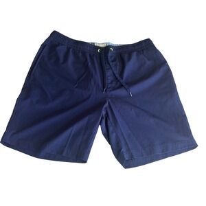 TailorByrd‎ Performance Mens Navy Blue Shorts Size L Flamingo Logo Drawstring 7"